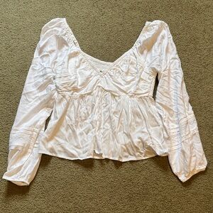 Hollister White Peasant Blouse
